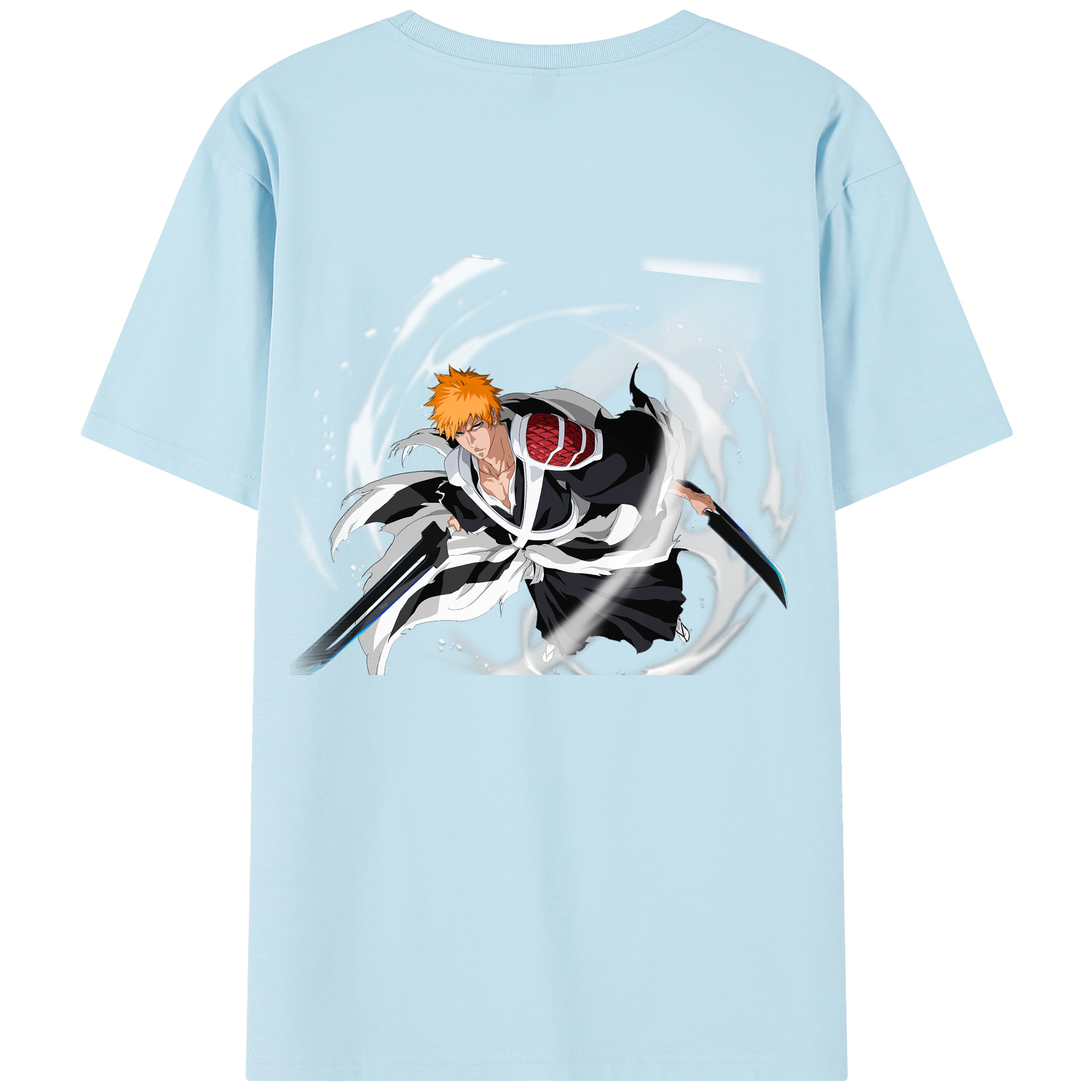 （画像用） ブリーチ 黒崎一護（くろさき いちご）BLEACH Kurosaki Ichigo 綿100％半袖Tシャツ（背面プリント）